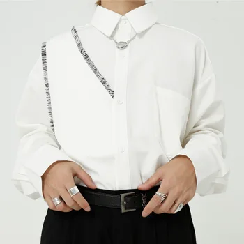 Men Side Slit Fashion Loose Casual Solid Color Long Sleeve Shirt Male Streetwear Hip Hop Vintage Fashion Dress Shirts 
Men Side Slit Fashion Loose Casual Solid Color Long Sleeve Shirt Male Streetwear Hip Hop Vintage Fashion Dress Shirts