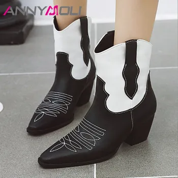 ANNYMOLI Snake Print Mid Calf Boots High Heel Western Boots Woman Block Heel Shoes Pointed Toe Lady Short Boots Winter White 46
ANNYMOLI Snake Print Mid Calf Boots High Heel Western Boots Woman Block Heel Shoes Pointed Toe Lady Short Boots Winter White 46