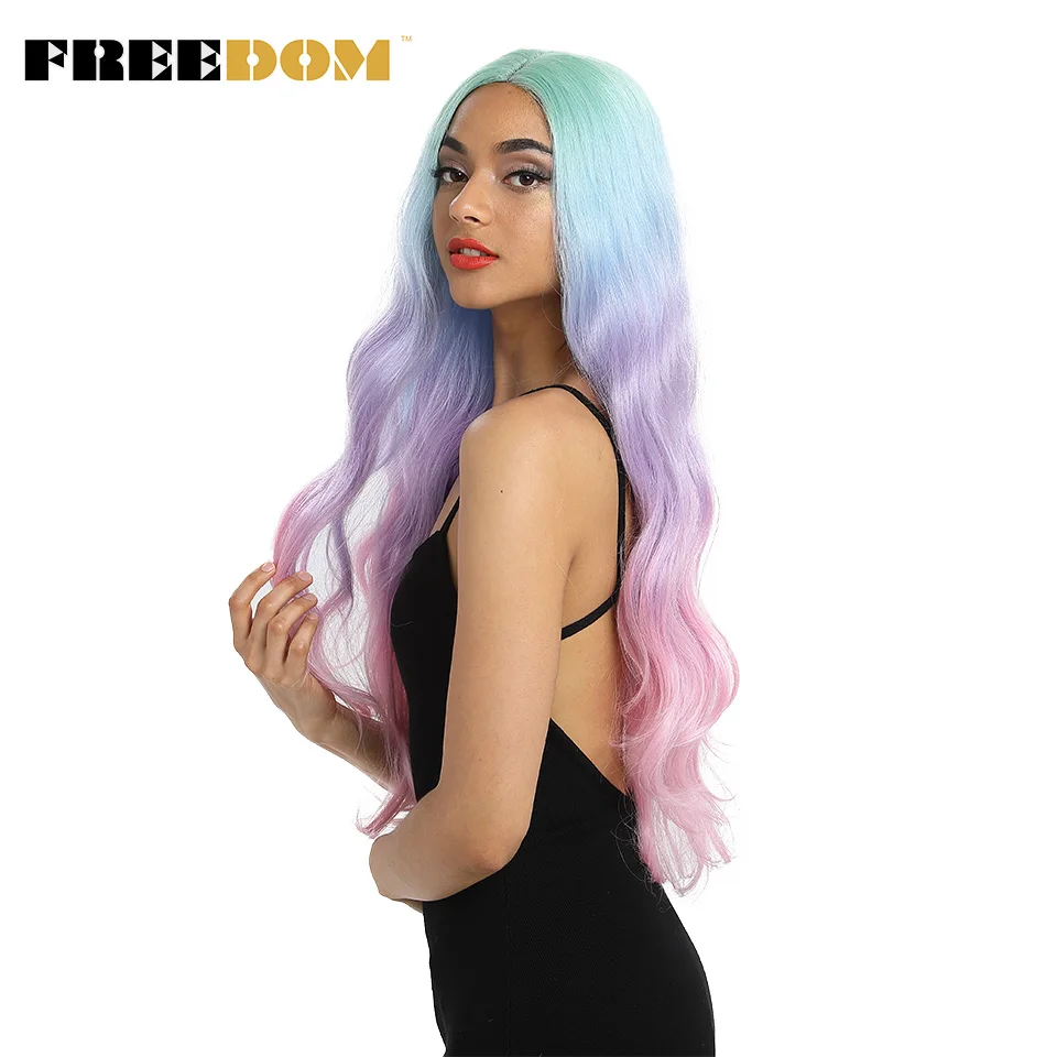 FREEDOM Synthetic Lace Front Wigs Long Natural Wave 30inch Omber Rainbow Color Pink Hair Wigs Heat Resistant Fiber Cosplay Wigs
FREEDOM Synthetic Lace Front Wigs Long Natural Wave 30inch Omber Rainbow Color Pink Hair Wigs Heat Resistant Fiber Cosplay Wigs