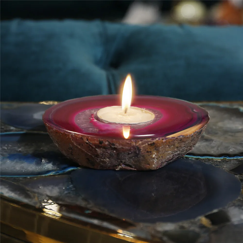 1pcs Natural Agate Silces Candle Stick Stones Quartz Candle Holders Wedding Party Dinner Home Decor
1pcs Natural Agate Silces Candle Stick Stones Quartz Candle Holders Wedding Party Dinner Home Decor