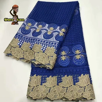 Lady clothes cord lace fabrics stones royal blue color nigeria guipure lace for wedding dress
Lady clothes cord lace fabrics stones royal blue color nigeria guipure lace for wedding dress