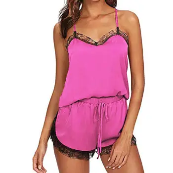 2Pcs Sexy Satin Pijamas Women Black Red Sexy Lingerie Solid Camis V-neck Camisole&Lace Shorts Sleepwear Set Babydoll pyjamas
2Pcs Sexy Satin Pijamas Women Black Red Sexy Lingerie Solid Camis V-neck Camisole&Lace Shorts Sleepwear Set Babydoll pyjamas
