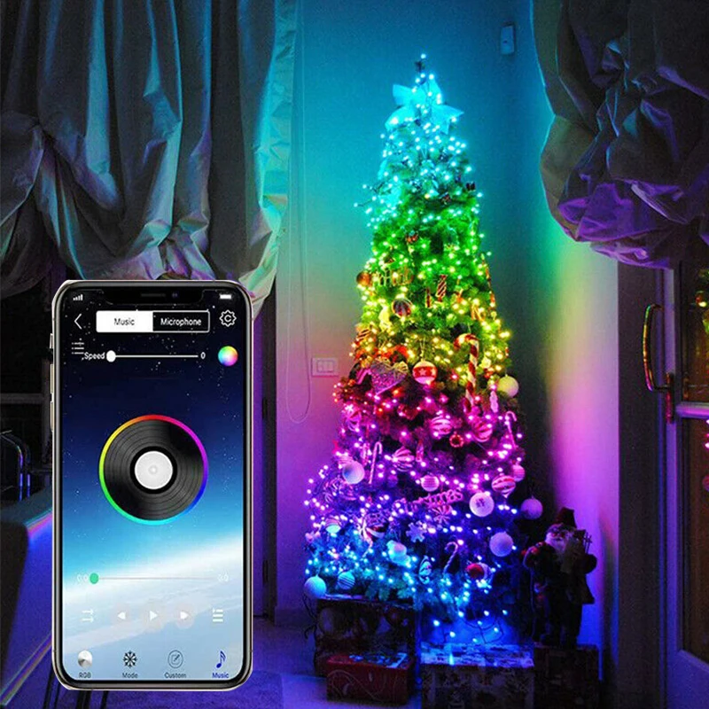 LED String Lights Christmas Tree Decor Customized Smart Bluetooth Personalized String Lights App Remote Control Waterproof IP65
LED String Lights Christmas Tree Decor Customized Smart Bluetooth Personalized String Lights App Remote Control Waterproof IP65
