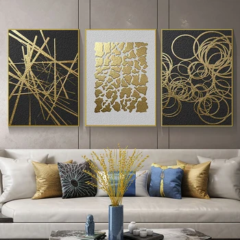 Abstract Geometric Canvas Poster Golden and Black Wall Art Painting Posters and Prints Wall Pictures for Living room Home Decor 
Abstract Geometric Canvas Poster Golden and Black Wall Art Painting Posters and Prints Wall Pictures for Living room Home Decor