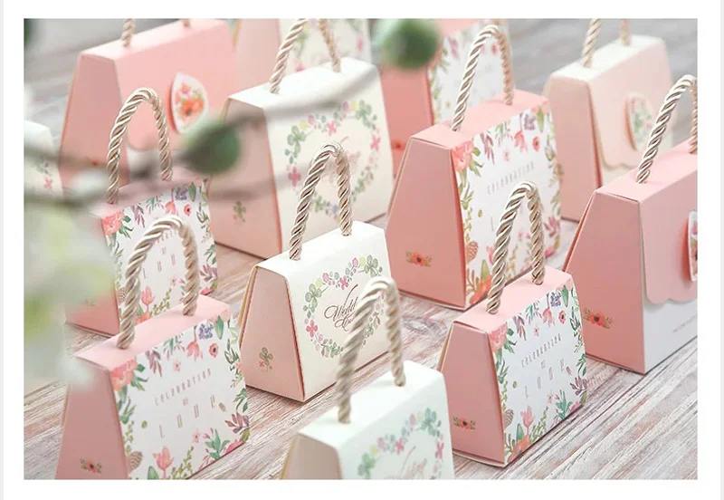 avebien 20pcs clover candy paper packaging flower gift box