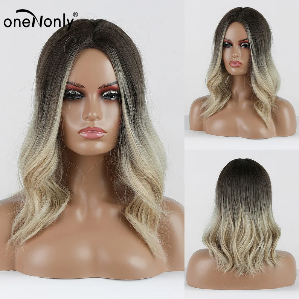 oneNonly Synthetic Wigs Ombre Light Blonde to Black Medium Natural Wave Wig for White Black Women Heat Resistant Natural HairWig
oneNonly Synthetic Wigs Ombre Light Blonde to Black Medium Natural Wave Wig for White Black Women Heat Resistant Natural HairWig