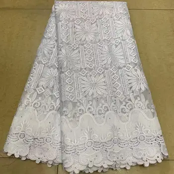 White Color African Swiss Voile Lace High Quality African Guipure Lace Fabric With Stones Embroidered Lace Fabric For Party 
White Color African Swiss Voile Lace High Quality African Guipure Lace Fabric With Stones Embroidered Lace Fabric For Party