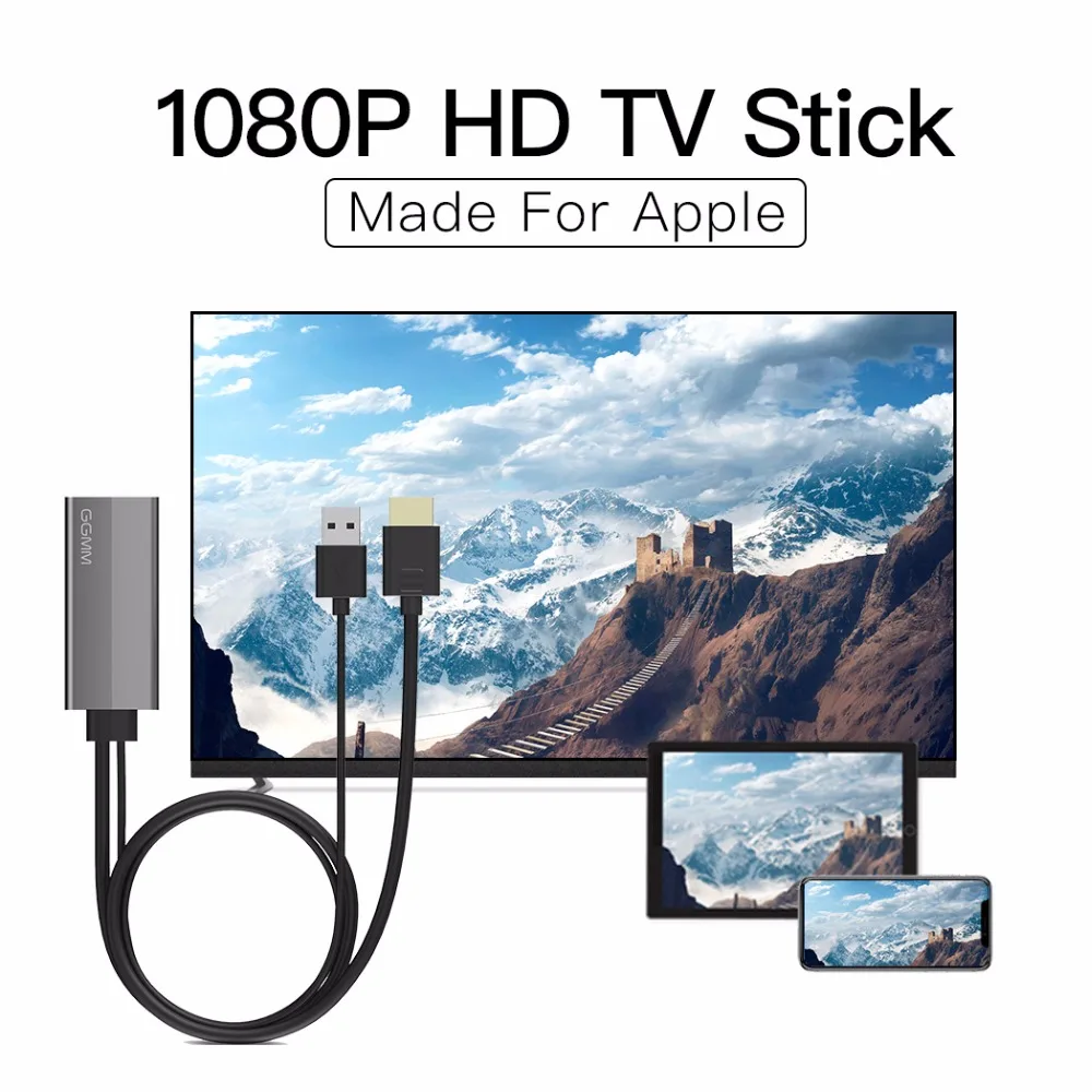 GGMM HDMI Dongle TV Stick 1080P HD Display Adapter TV Cable for Apple USB Screen Mirroring TV Box Dongles Only For iPhone iPad
GGMM HDMI Dongle TV Stick 1080P HD Display Adapter TV Cable for Apple USB Screen Mirroring TV Box Dongles Only For iPhone iPad