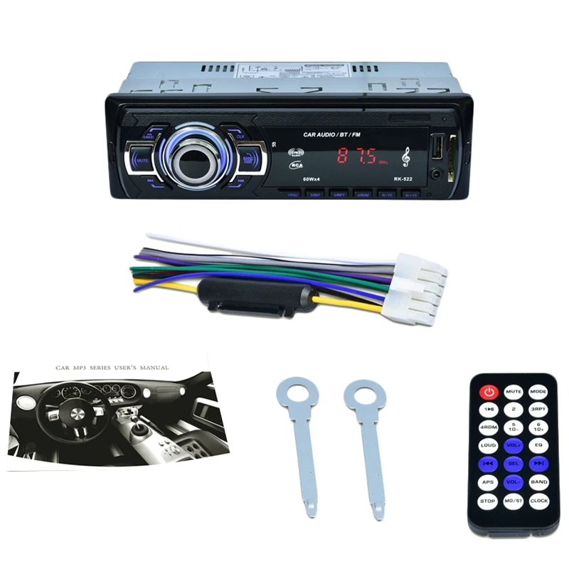 Car Mp3 Player Car Sd Card Reader Usb With Bluetooth Fm Tuner Aux In Remote Control Rk-522
Car Mp3 Player Car Sd Card Reader Usb With Bluetooth Fm Tuner Aux In Remote Control Rk-522