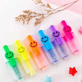 6 Pcs/Set Cute Mini Smiling Face Highlighter Kawaii Cartoon Painting Pen 6 Colors Marking Pen Students Learn Stationery Supplies
6 Pcs/Set Cute Mini Smiling Face Highlighter Kawaii Cartoon Painting Pen 6 Colors Marking Pen Students Learn Stationery Supplies