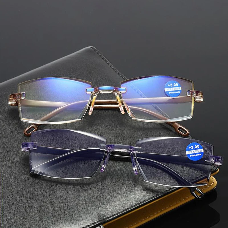 Rimless Reading Glasses Women Men Transparent Blue Light Blocking Frameless Computer Glasses Presbyopia Reader 1.0 1.5 2.0 2.5 3
Rimless Reading Glasses Women Men Transparent Blue Light Blocking Frameless Computer Glasses Presbyopia Reader 1.0 1.5 2.0 2.5 3