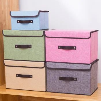 Storage Box Fabric Covered Foldable Fitted Clothes Storage Box g 
Storage Box Fabric Covered Foldable Fitted Clothes Storage Box g
