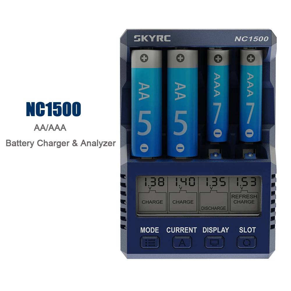 RC Battery Charger Analyzer SKYRC NC1500 AA/AAA Charger Ni-MH/Ni-Cr AAA Battery Analyzer
RC Battery Charger Analyzer SKYRC NC1500 AA/AAA Charger Ni-MH/Ni-Cr AAA Battery Analyzer