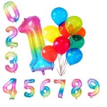 40 Inch Giant Rainbow Number Balloons with Crystal Bubble Balloon Colorful Party Birthday Decorations Digital 0 to 9 Gradient
40 Inch Giant Rainbow Number Balloons with Crystal Bubble Balloon Colorful Party Birthday Decorations Digital 0 to 9 Gradient