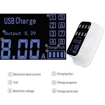 40W 8-Port Portable USB Hub Fast Charger Power Adapter with Smart IC Auto Detect Tech(EU Plug)
40W 8-Port Portable USB Hub Fast Charger Power Adapter with Smart IC Auto Detect Tech(EU Plug)