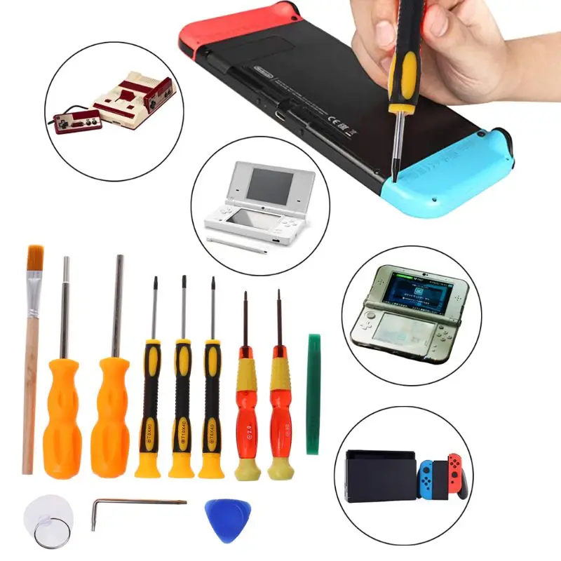 12 in 1 Professional Repair Tool Kit Screwdriver Multitool Hand Prying Tools for Nintendo Switch NS Xbox360 Game Controller
12 in 1 Professional Repair Tool Kit Screwdriver Multitool Hand Prying Tools for Nintendo Switch NS Xbox360 Game Controller