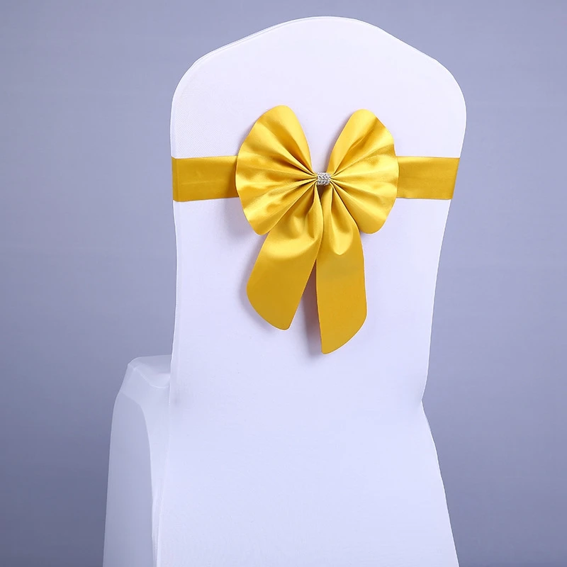Streamer Ribbon Bow Tie for Chair Backrest Wedding Decoration A7X6 