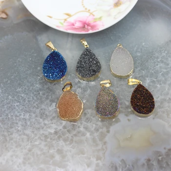 5pcs/lot,Multiple choice Natural Druzy Agates Geode drop shape Gold edgeds, Raw crystal Pendant Jewelry Necklace Wholesale
5pcs/lot,Multiple choice Natural Druzy Agates Geode drop shape Gold edgeds, Raw crystal Pendant Jewelry Necklace Wholesale