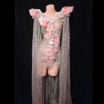 V41 Singer stage dance wears performance flower dress pearl Silver grey glitter skirt catwalk show dance costume bar tail dress
V41 Singer stage dance wears performance flower dress pearl Silver grey glitter skirt catwalk show dance costume bar tail dress