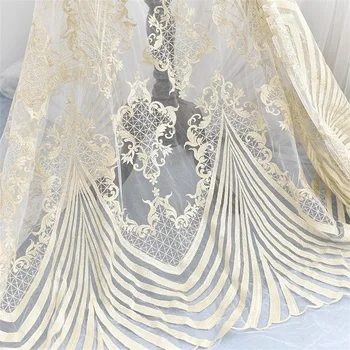 1yard champagne embroidered Lace Fabric luxery cloth for wedding dress decoration
1yard champagne embroidered Lace Fabric luxery cloth for wedding dress decoration