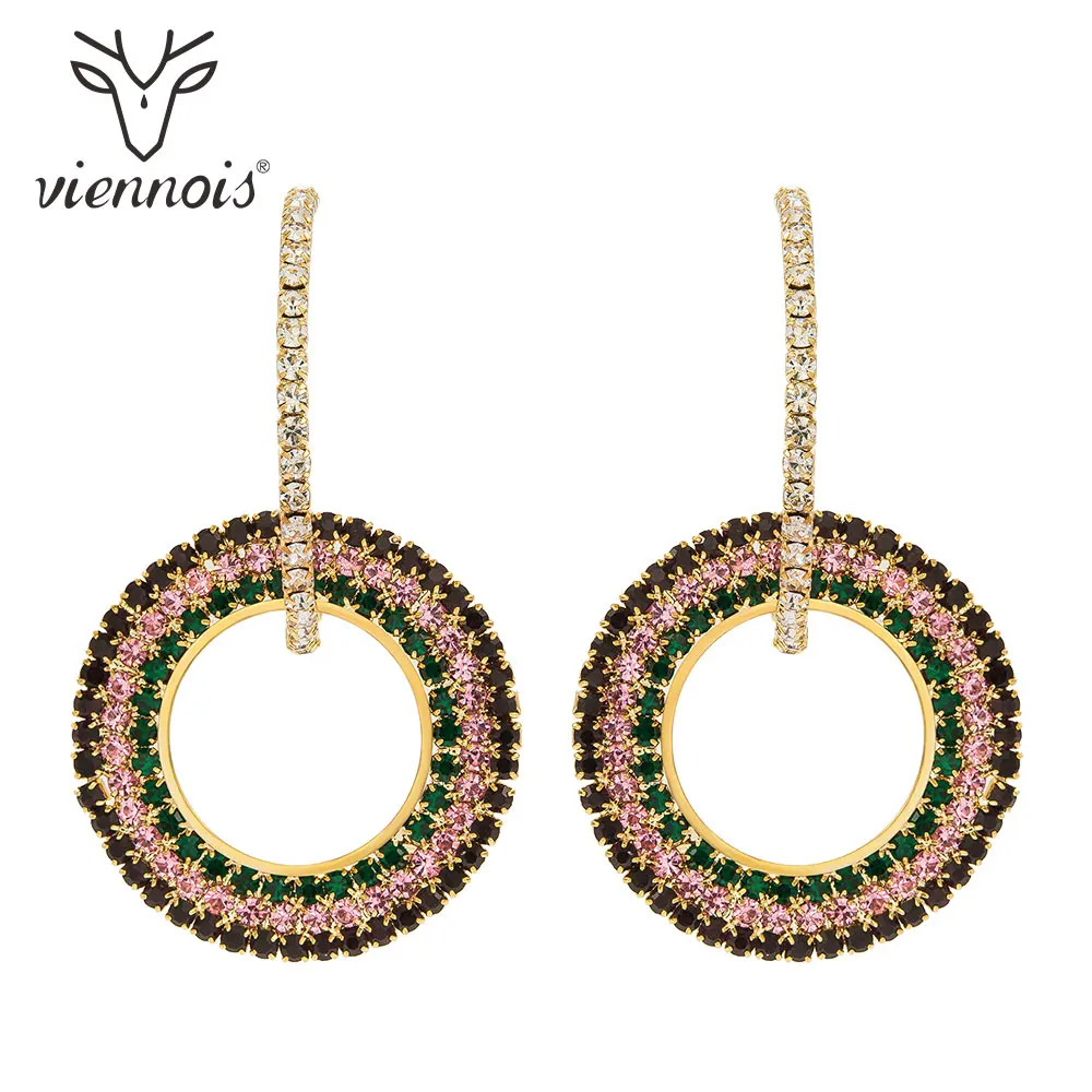 Фото Viennois Gold Color Hoop Earrings for Women Boho Round Female Party Metallic Chic Fashion Jewelry | Украшения и аксессуары