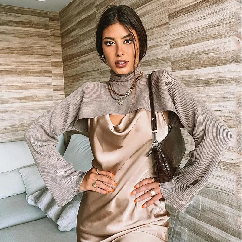 Foridol Turtleneck Knitted Coffee Cropped Sweater Women Casual Streestyle Spring Autumn Chic Vintage Tops 2020
Foridol Turtleneck Knitted Coffee Cropped Sweater Women Casual Streestyle Spring Autumn Chic Vintage Tops 2020