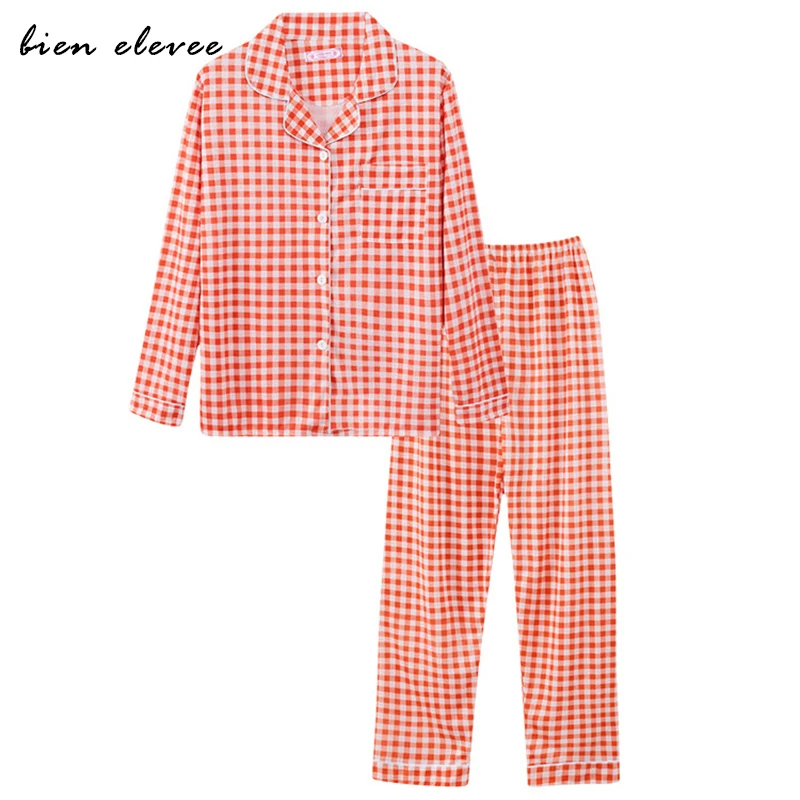Фото Sleepwear Pajamas Sets for Women Stripe Pyjama Suit Loose Leisure Spring Autumn Home Cloth Long-Sleeve Nightwear Polka Dot Plaid | Женская