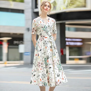 European new summer 2020 French elegance in retro printing dress of cultivate morality
European new summer 2020 French elegance in retro printing dress of cultivate morality