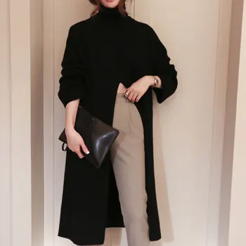 Winter New Loose High Collar Long Dress Sweater Slit Long Sleeve Cotton Casual Dresses Female Solid Color Turtleneck
Winter New Loose High Collar Long Dress Sweater Slit Long Sleeve Cotton Casual Dresses Female Solid Color Turtleneck