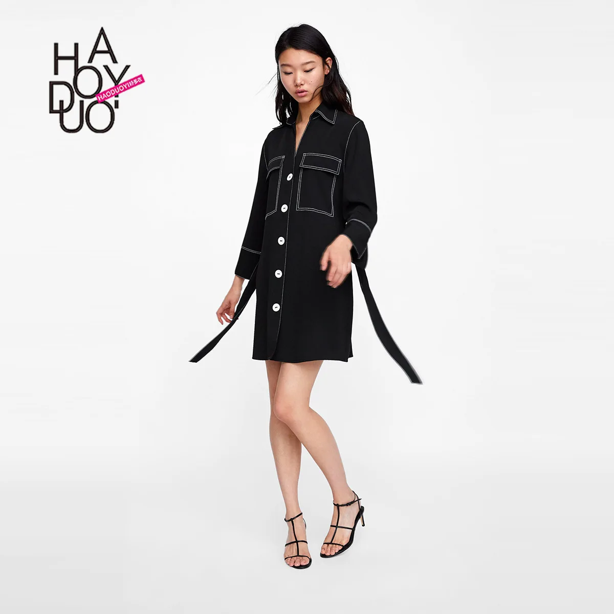 Europe And America Fashion Simple Cool Flip Patch Pocket Contrast Color Pressure Cable Decoration Shirt Collar V-Neckline Long-s
Europe And America Fashion Simple Cool Flip Patch Pocket Contrast Color Pressure Cable Decoration Shirt Collar V-Neckline Long-s
