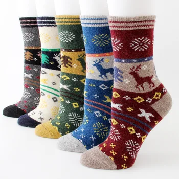 5 pairs of winter thickened female wool socks cartoon elk socks cross border hot selling warm female socks sno 
5 pairs of winter thickened female wool socks cartoon elk socks cross border hot selling warm female socks sno