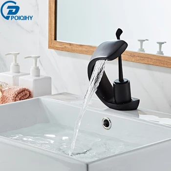 POIQIHY Matte Black Waterfall Faucet Brass Deck Mounted Bathroom Faucet Mixer Tap Single Handle Cold Hot Water Tap
POIQIHY Matte Black Waterfall Faucet Brass Deck Mounted Bathroom Faucet Mixer Tap Single Handle Cold Hot Water Tap