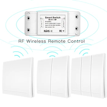 RF433 110V 220V Receiver WiFi RF Wireless Remote Voice Control Switch Smart Life Tuya APP Works For Alexa Google Home no battery
RF433 110V 220V Receiver WiFi RF Wireless Remote Voice Control Switch Smart Life Tuya APP Works For Alexa Google Home no battery
