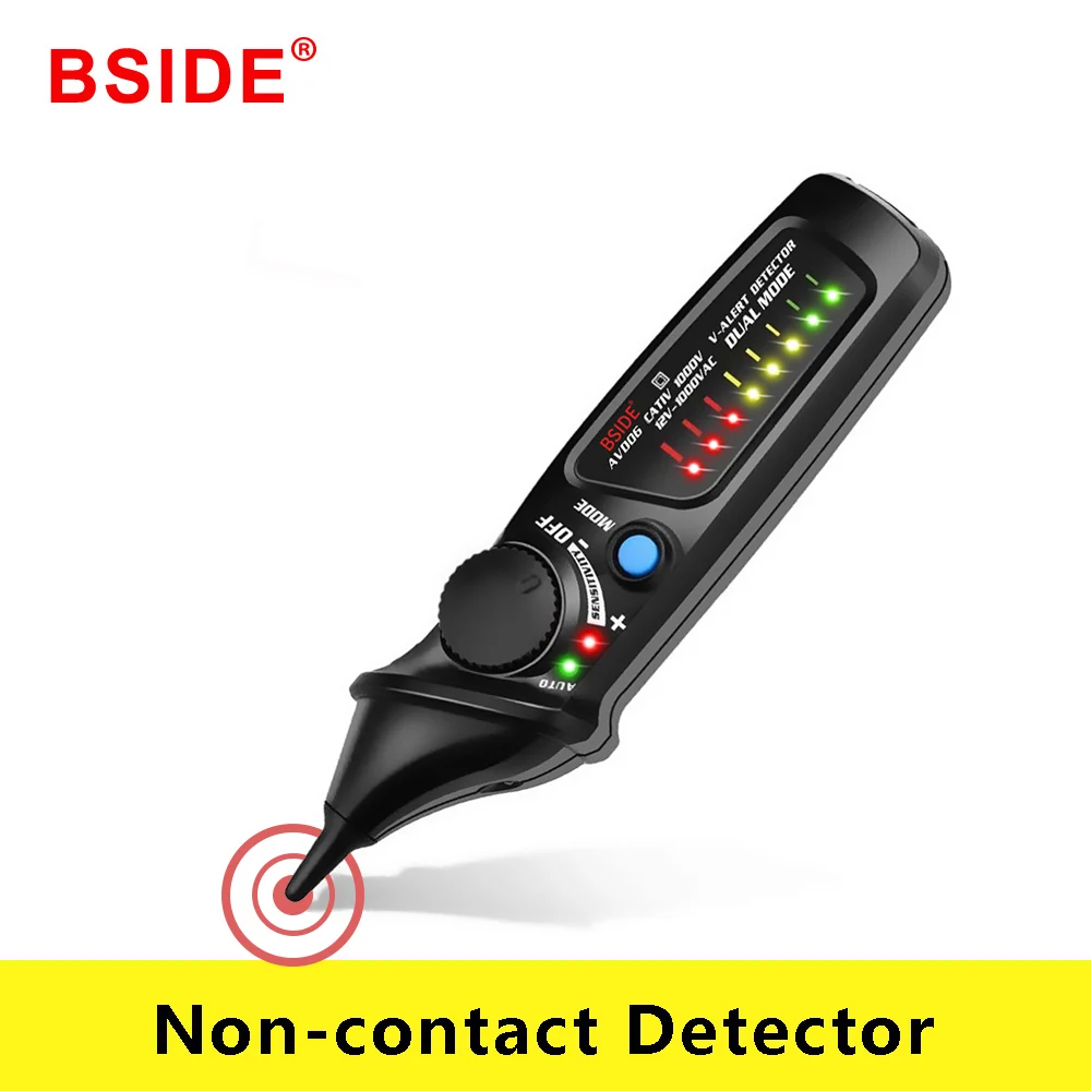 Non-Contact Voltage Detector Tester BSIDE AVD06 Socket Wall AC Power Outlet Live Test Pen Indicator 12~1000V Live Wire Check
Non-Contact Voltage Detector Tester BSIDE AVD06 Socket Wall AC Power Outlet Live Test Pen Indicator 12~1000V Live Wire Check
