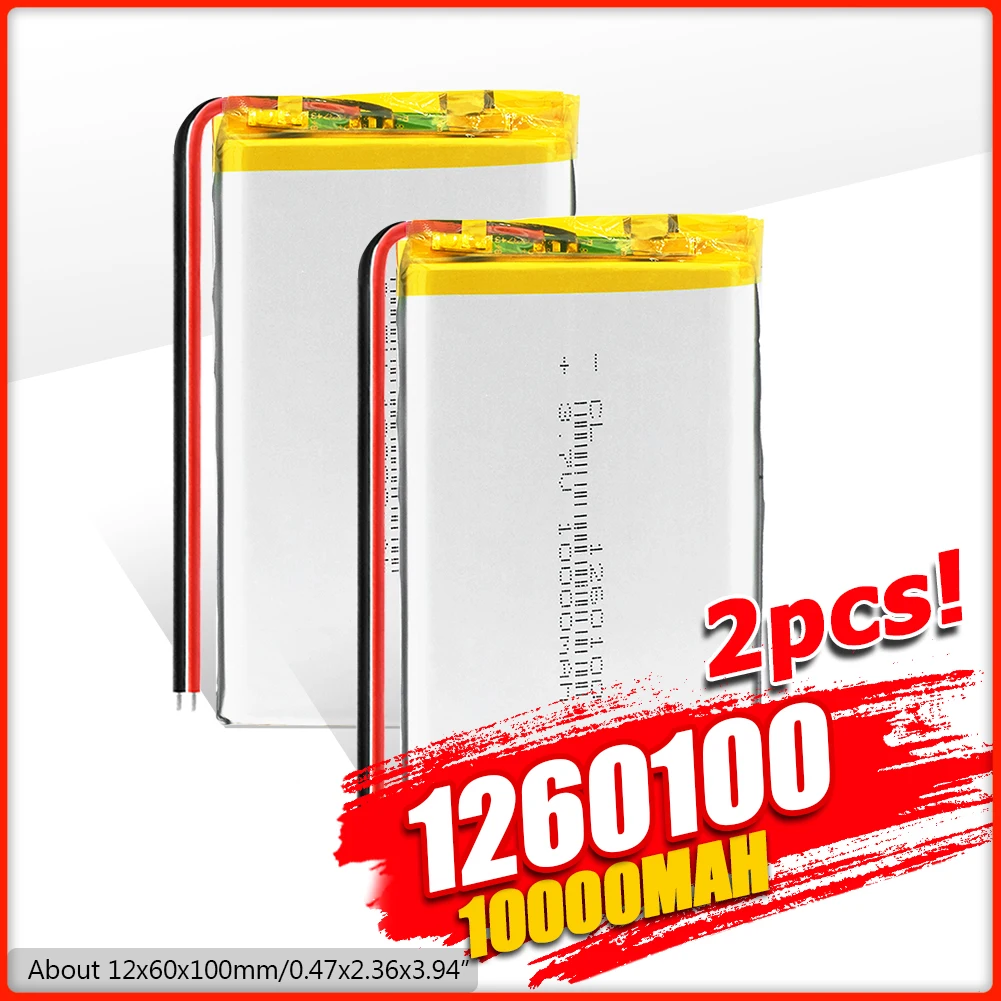 3 7 V 10000mAh литий полимерная батарея 1260100 перезаряжаемый планшет Dvd резервный блок