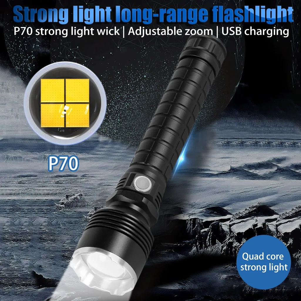 2020 Black Strong Light Long-Range Flashlight Telescopic Zoom USB Rechargeable LED Lighting Flashlight Lampe Torche Led
2020 Black Strong Light Long-Range Flashlight Telescopic Zoom USB Rechargeable LED Lighting Flashlight Lampe Torche Led