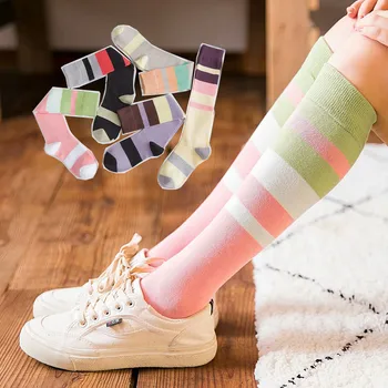 Women Girls Multicolor Socks Print Stripes Contrast color and knee pile slimming calf socks Ladies Student Style Socks sokken
Women Girls Multicolor Socks Print Stripes Contrast color and knee pile slimming calf socks Ladies Student Style Socks sokken