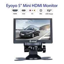 Eyoyo – mini écran LCD S501H, 5.5 pouces, IPS, HDMI, 4:3, 1024x768, prise en charge VGA, BNC, AV, USB, avec télécommande, pour pc, vidéosurveillance, sécurité=