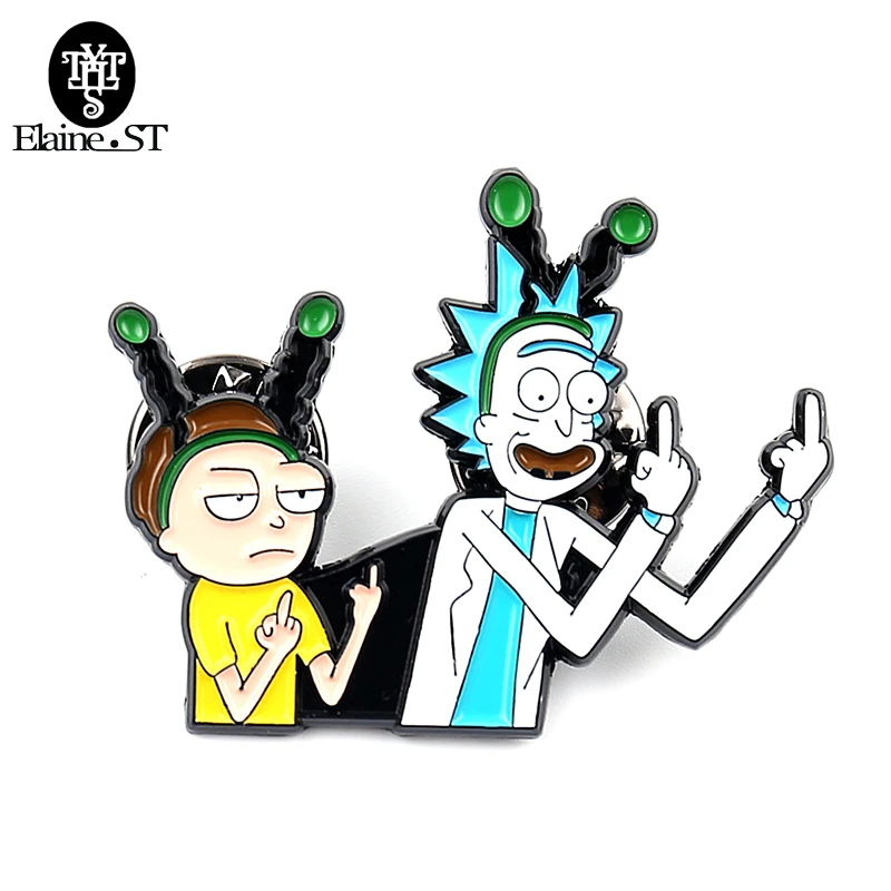 

Cartoon Badges Rick and Morty Brooch Pins Funny Pin Jewelry Brooches For Women Men Icon Backpack Bag Denim Jackets Collar Badge