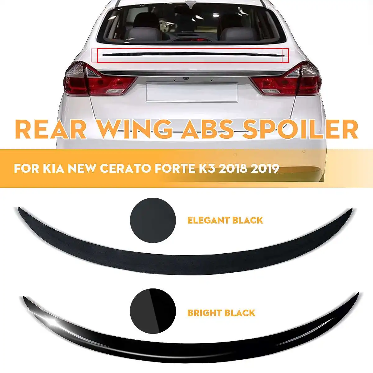 ABS Car Rear Trunk Spoiler Lip Wing Guard Matte Bright Black For Kia Cerato Forte Sports GT 2018 2019
ABS Car Rear Trunk Spoiler Lip Wing Guard Matte Bright Black For Kia Cerato Forte Sports GT 2018 2019