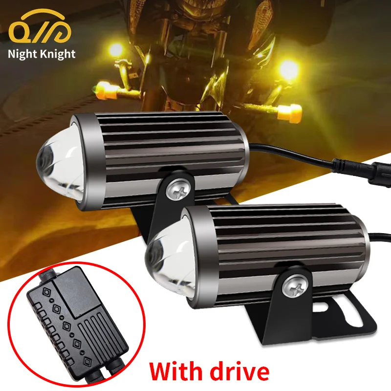 2PCS Motorcycle LED Headlight Projector Lens Dual Color with Strobe ATV Scooter Driving Laser Auxiliary Spotlight Lens Lamp 12V
2PCS Motorcycle LED Headlight Projector Lens Dual Color with Strobe ATV Scooter Driving Laser Auxiliary Spotlight Lens Lamp 12V