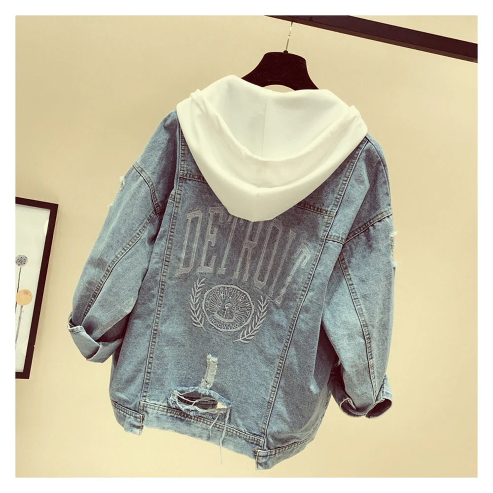 STYLISH LADY Denim Jacket 2019 Autumn Winter Women Long Sleeve Hooded Front Button Letter Pocket Blue Jeans Jacket Outwear
STYLISH LADY Denim Jacket 2019 Autumn Winter Women Long Sleeve Hooded Front Button Letter Pocket Blue Jeans Jacket Outwear