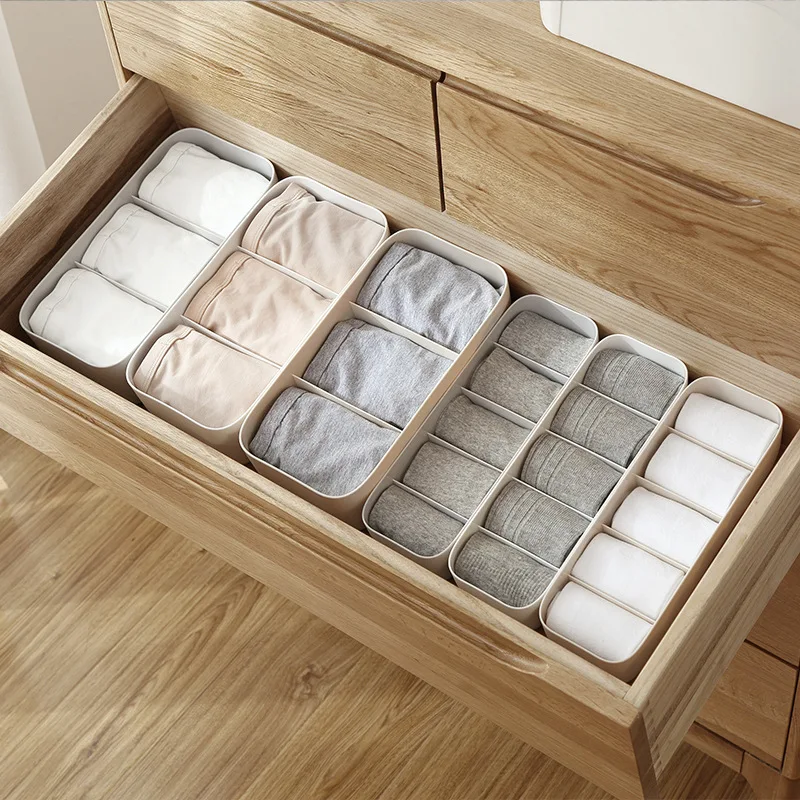 Seperated Socks Storage Box Plastic Underwear Storage Box Desktop Drawer Organizing Box Household Stackable Case for stock
Seperated Socks Storage Box Plastic Underwear Storage Box Desktop Drawer Organizing Box Household Stackable Case for stock