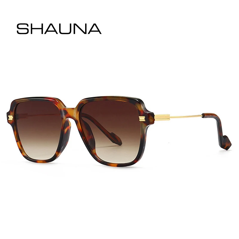 

SHAUNA Retro Oversized Square Sunglasses Women Fashion Rivets Decoration Shades UV400 Men Gradient Sun Glasses