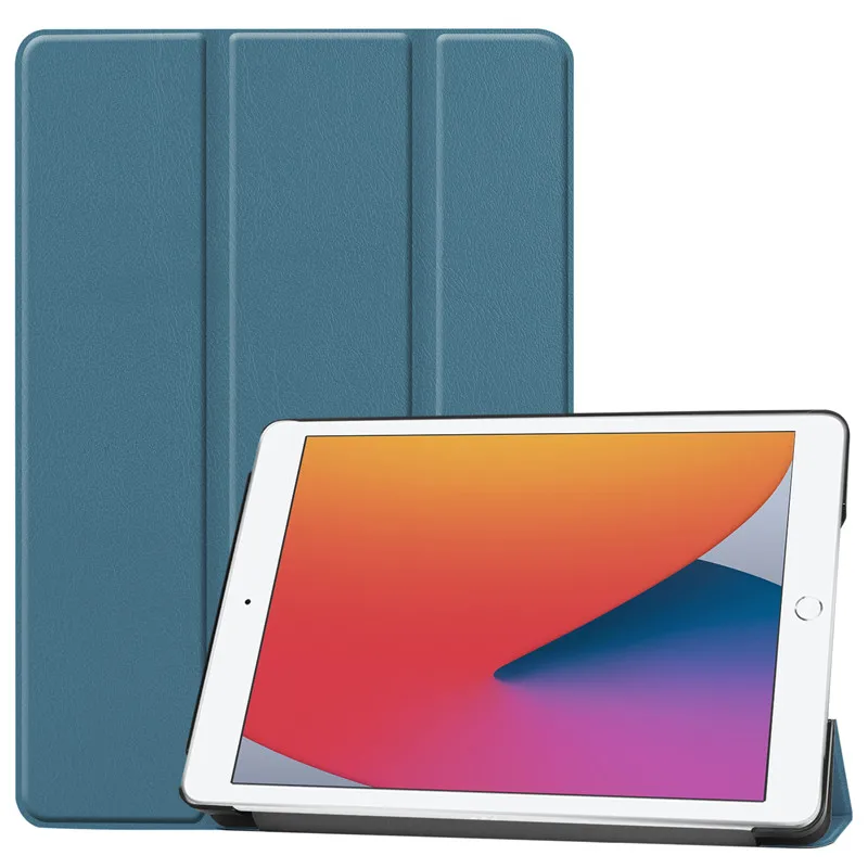 For iPad 10 7th 8th Generation Case Tri-Folding Stand Hard