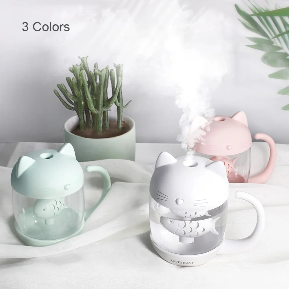 USB Mute Cute Cat Air Humidifier Ultrasonic Humidifiers with Night Light Mini Diffuser Mist Diffuser for Home Car 400ML
USB Mute Cute Cat Air Humidifier Ultrasonic Humidifiers with Night Light Mini Diffuser Mist Diffuser for Home Car 400ML
