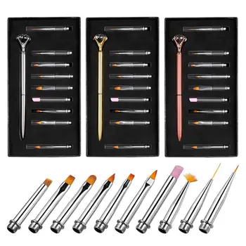 10pcs UV Gel Acrylic Nail Art Brush Tool Set Nail Ombre Brush For Manicure Drawing Pen Point Nail Design Painting Drawing Pen
10pcs UV Gel Acrylic Nail Art Brush Tool Set Nail Ombre Brush For Manicure Drawing Pen Point Nail Design Painting Drawing Pen