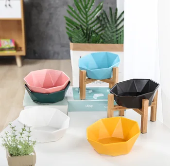 Ceramic Tilted Cat Dog Bowl Cat Food Water Bowl Dish Pet Comfort Feeding Bowls High Wooden Frame Protects Pet Spine Pet Bowls
Ceramic Tilted Cat Dog Bowl Cat Food Water Bowl Dish Pet Comfort Feeding Bowls High Wooden Frame Protects Pet Spine Pet Bowls