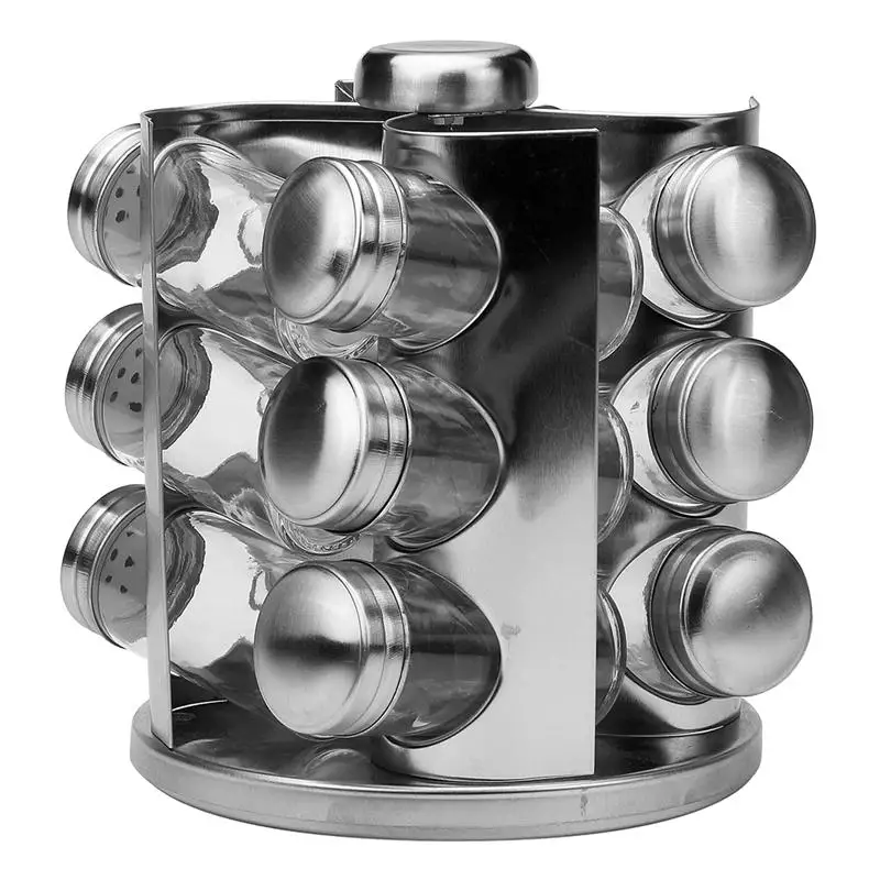 Rotating Cruet Condiment Seasoning Jars Set for Spices Pepper Sprays Bottles Salt Shakers Holder Kitchen Storage Rack Organizer | Дом и сад