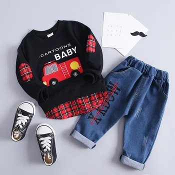 Cool Autumn Kids Boys Clothes Sets spring Long Sleeve Plaid car Pullover top+Shredded jeans 2pcs Outfit Suit Children Clothing
Cool Autumn Kids Boys Clothes Sets spring Long Sleeve Plaid car Pullover top+Shredded jeans 2pcs Outfit Suit Children Clothing